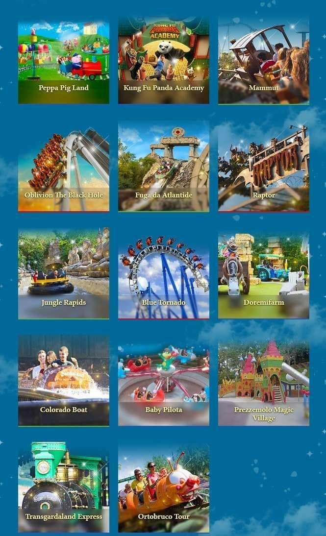 Attrazioni Gardaland 2020